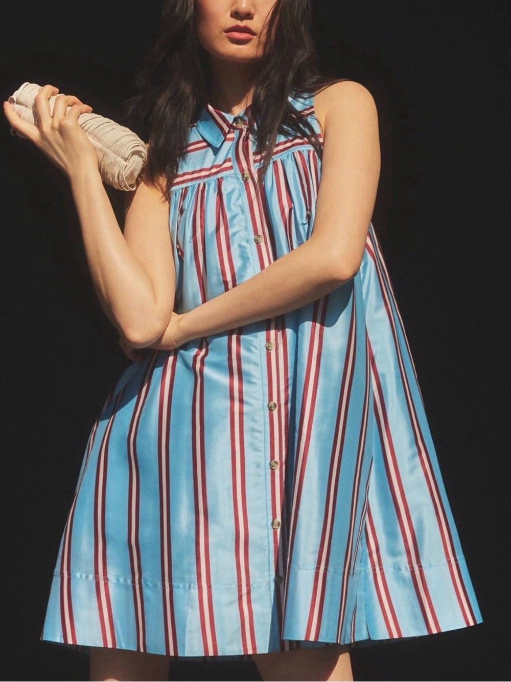 Pernille Rosenkilde for Anthropologie Sleeveless striped Shirt Dress